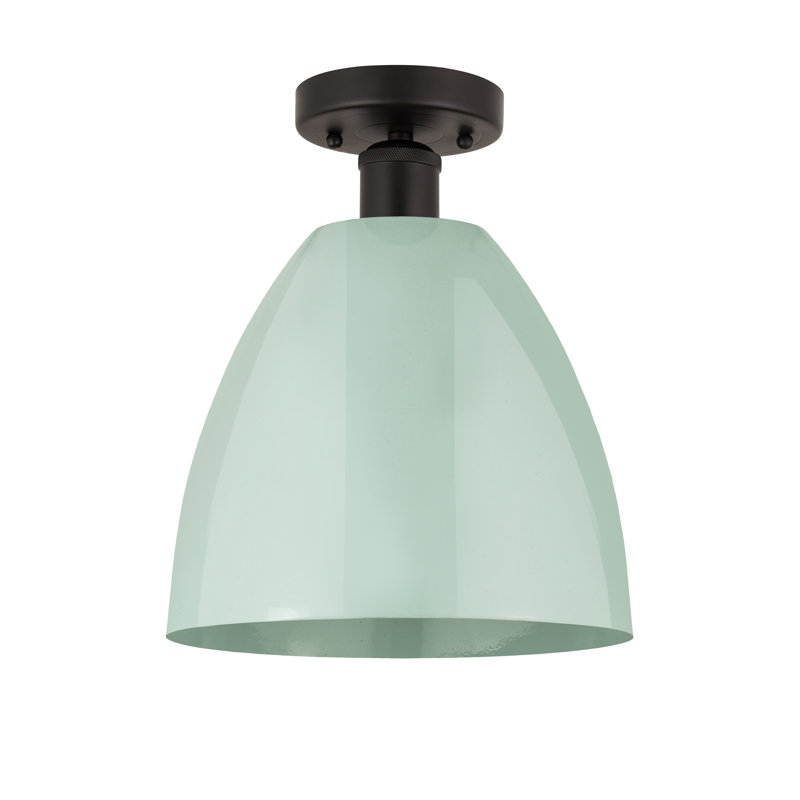 Amylee Semi Flush Mount, Seafoam, Oil Rubbed Bronze, 13.13" H x 12" W x 12" D