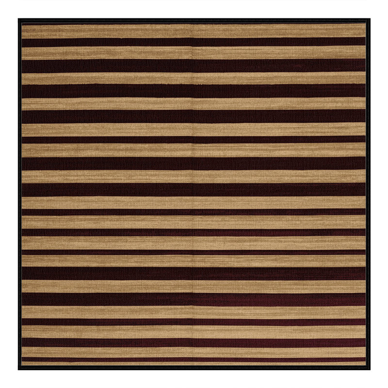 Tapis noir à rayures horizontales lavable à la machine, Carré 8 pi