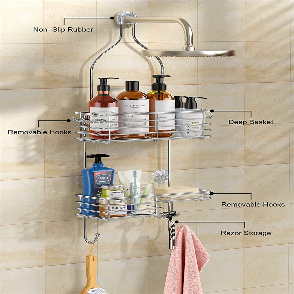 Rebrilliant Lorayna Hanging Stainless Steel Shower Caddy & Reviews