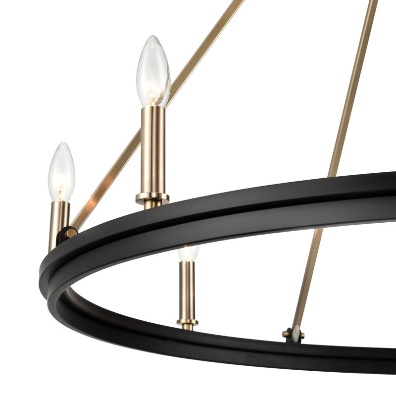 8 - Light Dimmable Wagon Wheel Chandelier