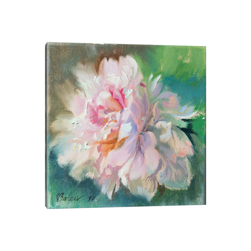 Delicate Peony Flower by Katharina Valeeva - Wrapped Canvas Painting, 93.98 cm H x 93.98 cm W x 1.91 cm D