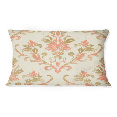Fleurs roses et or roses II - Coussin Country