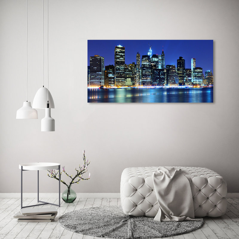 Manhattan New York 1 Piece Wrapped Canvas Wall Art
