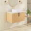 Meuble-lavabo mural simple 35,4 po avec dessus en pierre reconstituée-151217695