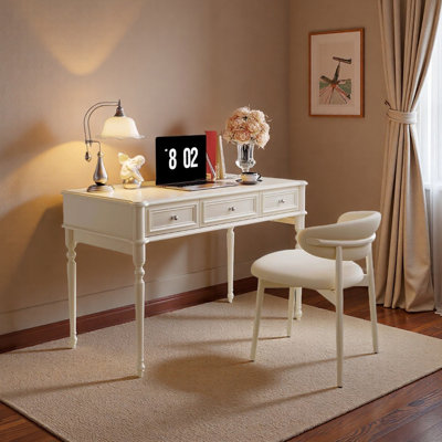 French-style Three-drawer Storage Writing Desk