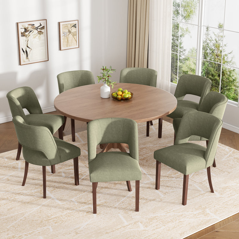 Chaise d'appoint rembourrée en bois massif, Vert