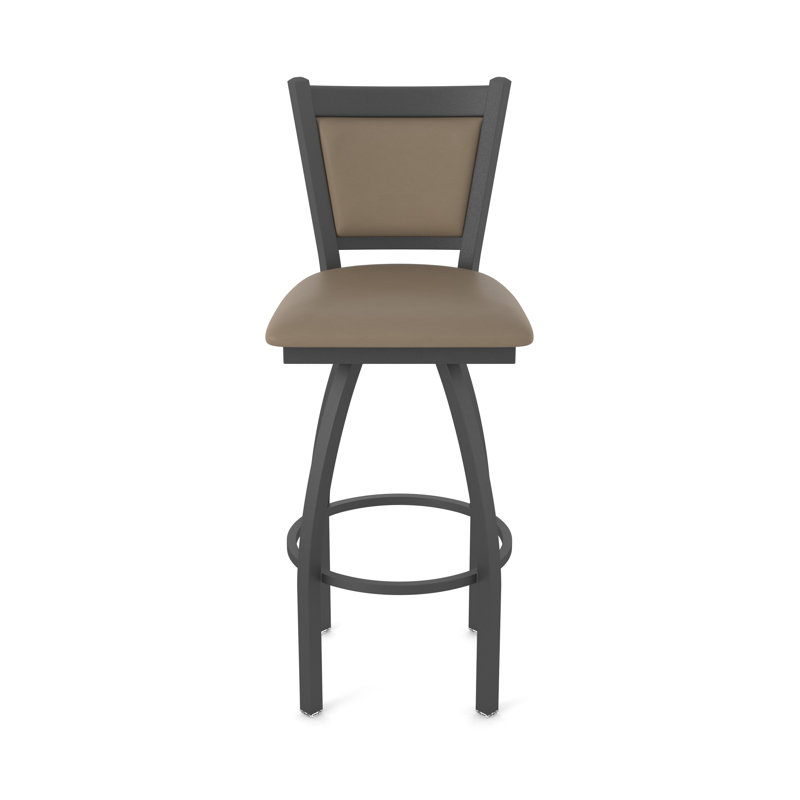 Tabouret pivotant Hadleigh, Étain, Vinyle - naturel Canter, Tabouret de bar (siège d’une hauteur de 30 po)