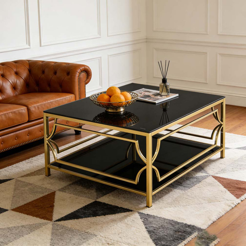 Table basse carrée, Noir