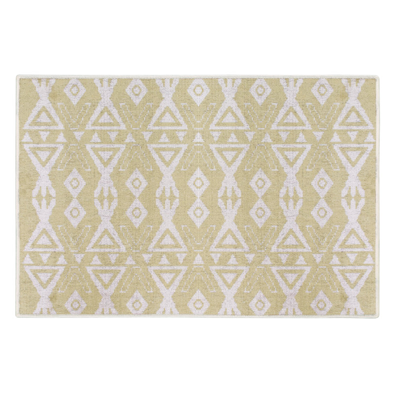 Adamas Geometric Non-Skid Kitchen Mat, Beige