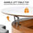 Kreitman Round Faux Marble Lift-Top Coffee Table Set With 3 Stools And Storage