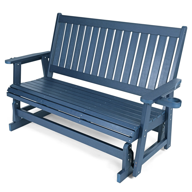 Banc oscillant 3 places en poly Lumber, Marine