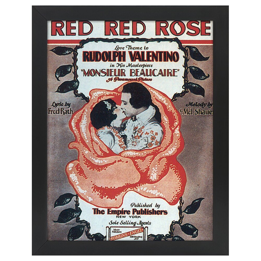 Leinwandbild Vintage Music Cover Red Red Rose