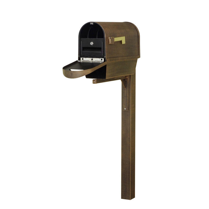 Aluminum Post Mounted Mailbox with Magnetic Closure