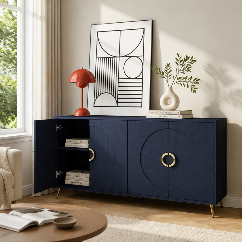 Buffet/meuble de rangement en bois à 4 portes