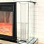 Foyer de porte, chauffage électrique de 750 W, effet de flamme réaliste 3D, télécommande incluse, protégé, armoire de rangement portative en acrylique noir avec flammes, contrôle, mesures, économie d'énergie, pour