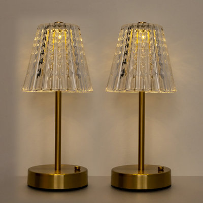 11.4'' Acrylic Table Lamps Nightstand Bedside Lamp Dimmable with 3 Color Lighting