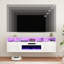 Meuble télé flottant, foyer électrique blanc de 36 po avec prises de courant, centre de divertissement mural de 70 po avec rangement pour téléviseur de 80 po ou moins