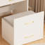 Meuble-lavabo 3 en 1 avec miroir ouvert, petit ensemble de coiffeuse avec bureau en verre visible, coiffeuse compacte avec 3 tiroirs, coiffeuse pour chambre à coucher