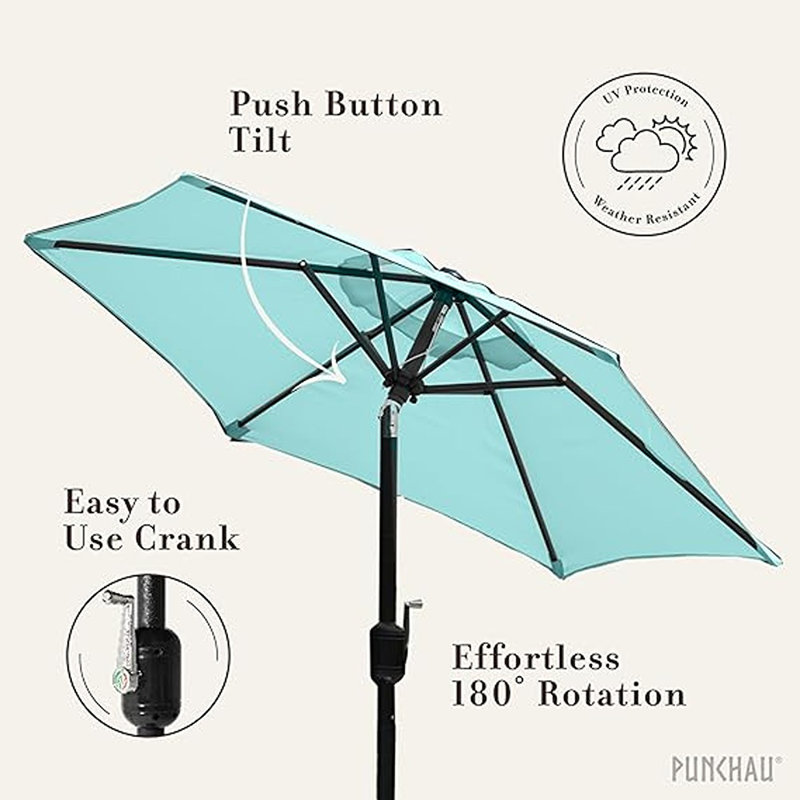 Parasol de patio extérieur, manivelle facile à ouvrir / fermer et ...