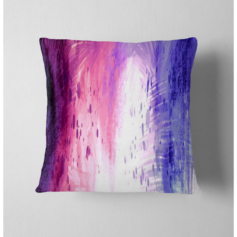 Throw Pillow With Insert, 20"H x 20"W, Pink/Purple Abstract 3