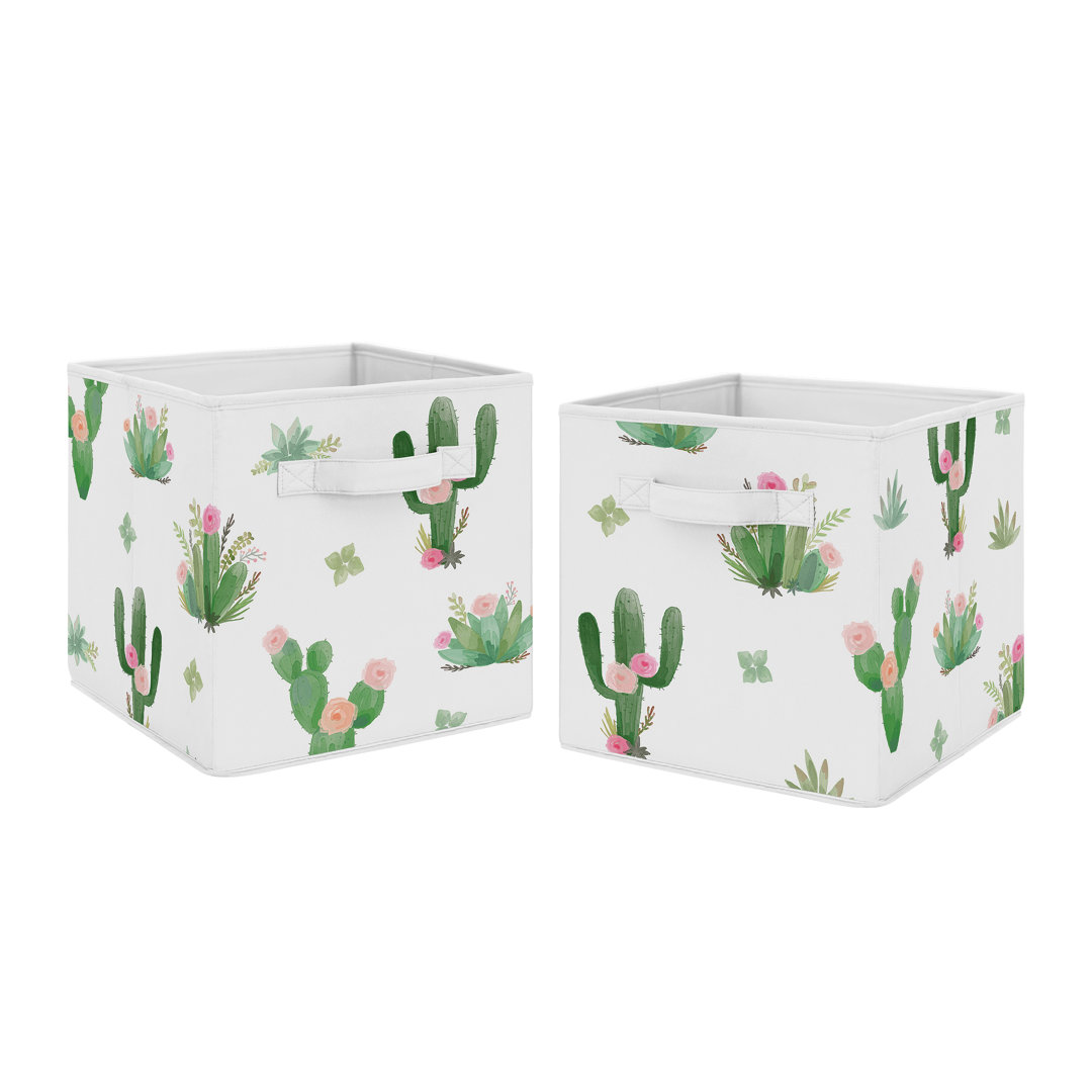 Cactus Floral Fabric Bin (Set of 2) Sweet Jojo Designs