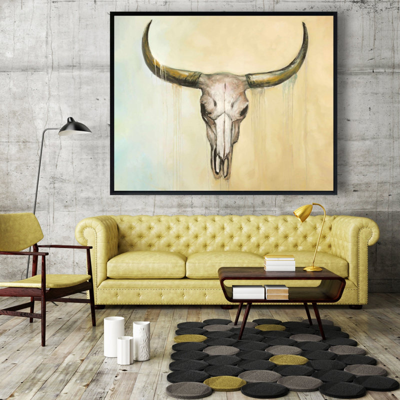 Cow Skull Print On Canvas