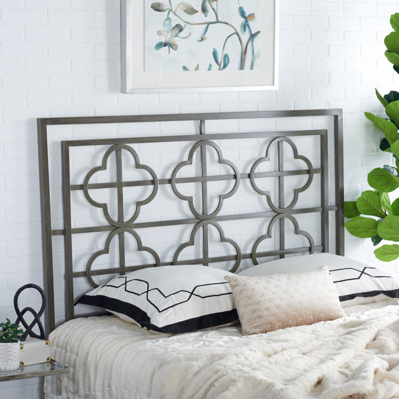 Lucinda Metal Headboard, Twin, Distressed Brass