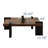 35.43" Mid Century Modern Square Coffee Table, Brown Solid Wood Veneer,4 Black Wood Legs