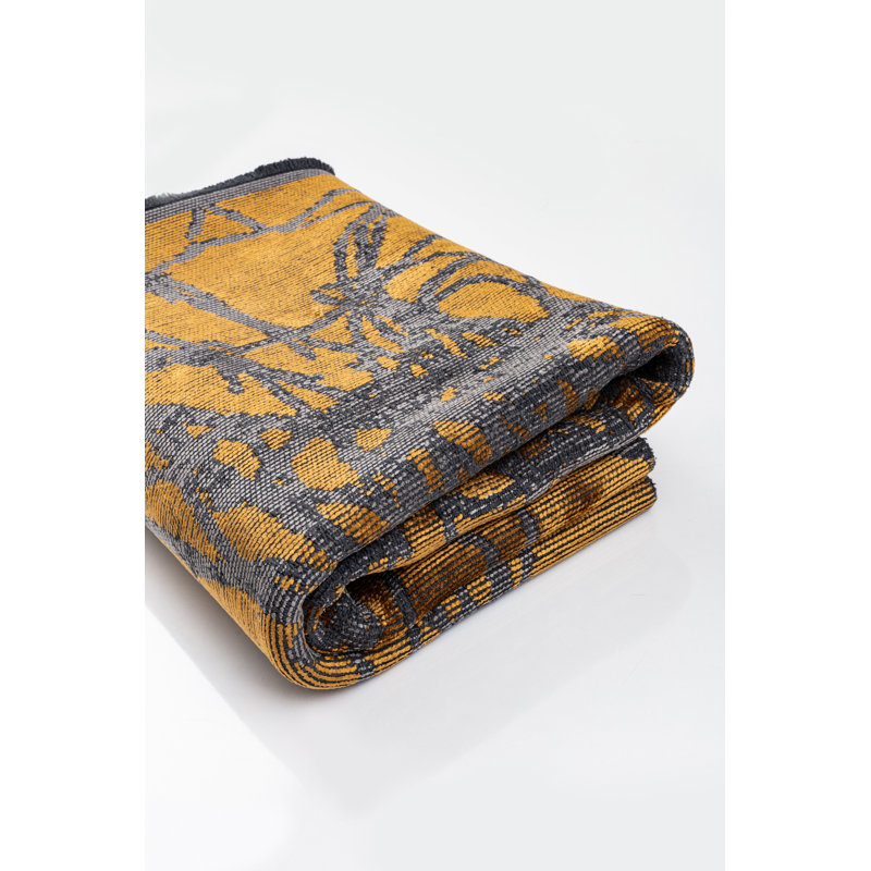 Rapture Orange/Gray Abstract Luxury Area Rug, Rectangle 7'10" x 9'10"