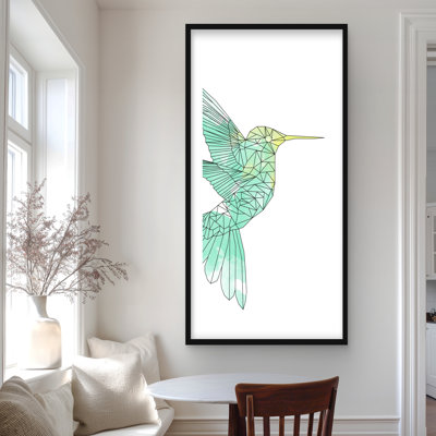 Colibri géométrique - impression encadrée avec passe-partout