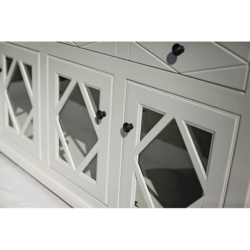 Alzahra 71'' Solid Wood Sideboard, Caribbean Rum, Antique Black