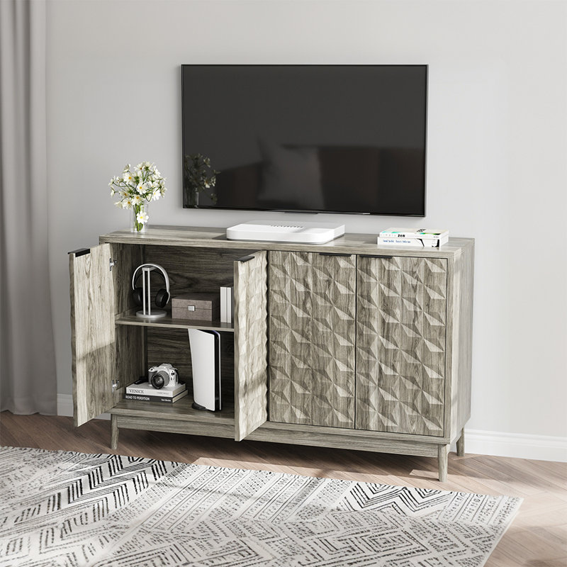 Buffet With 4 Diamond Embossed Doors