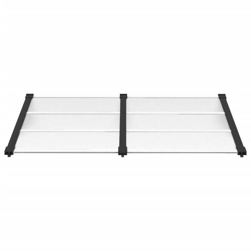Dakota Fields 90cm D Polycarbonate Cover Retractable Door / Window Awning, Black/Transparent, 27.5cm H x 152.5cm W x 90cm D