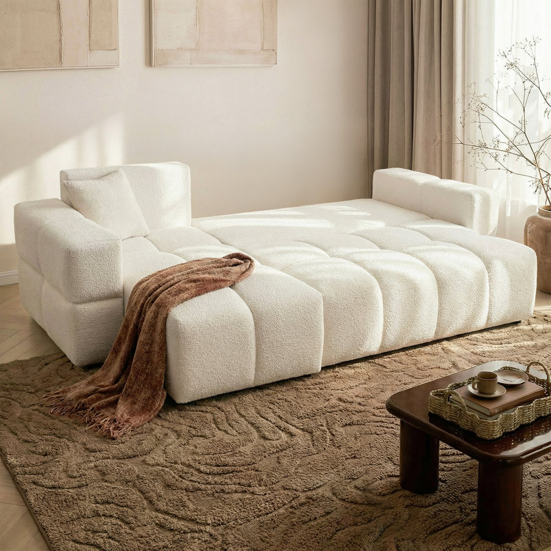 4 Seater Sofa Bed, Cream