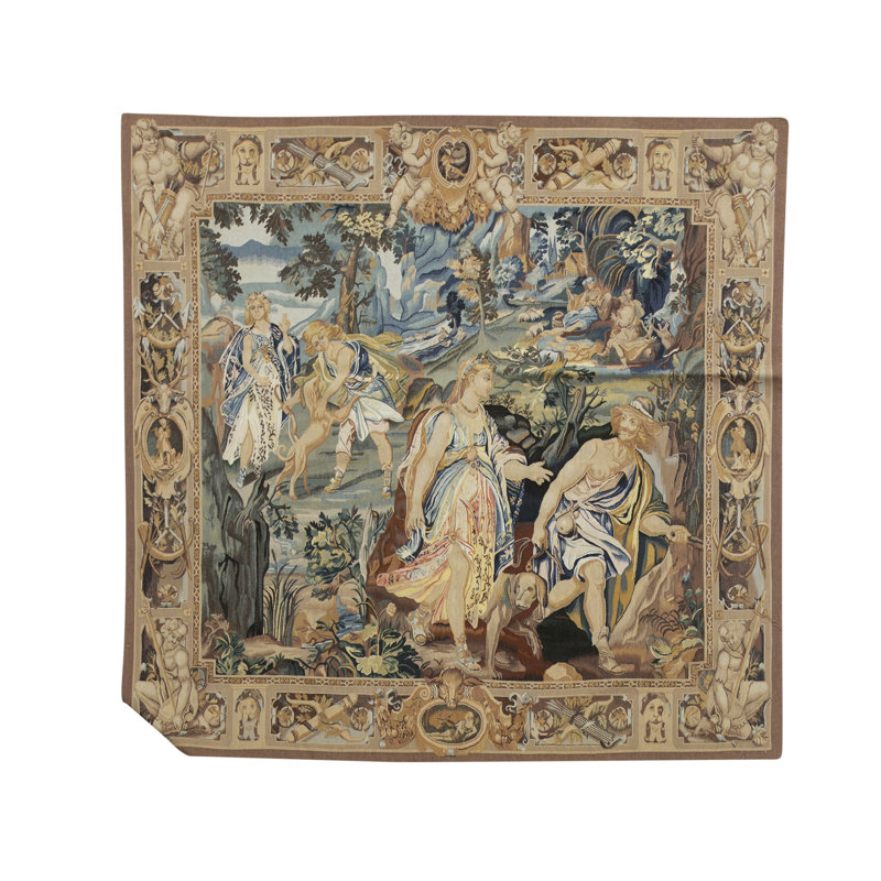 Hand-Knotted High-Quality Blue and Brown Area Rug