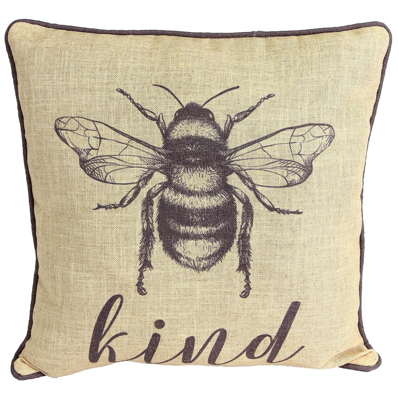 Indoor Throw Pillow, 18" x 18", Bee Kind