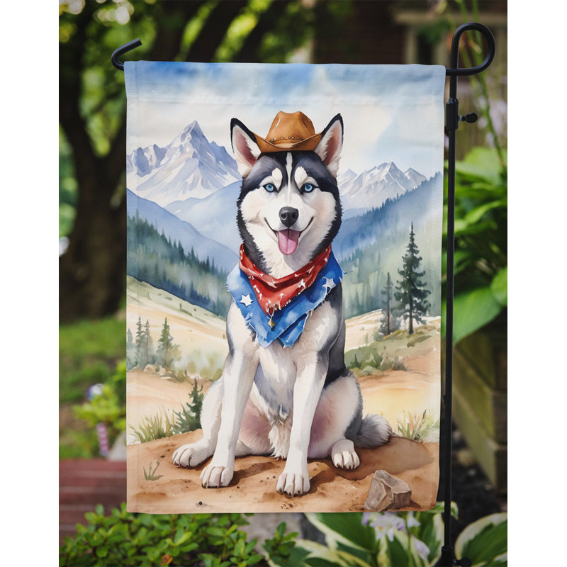 Drapeau Cowboy Welcome Garden, Husky sibérien
