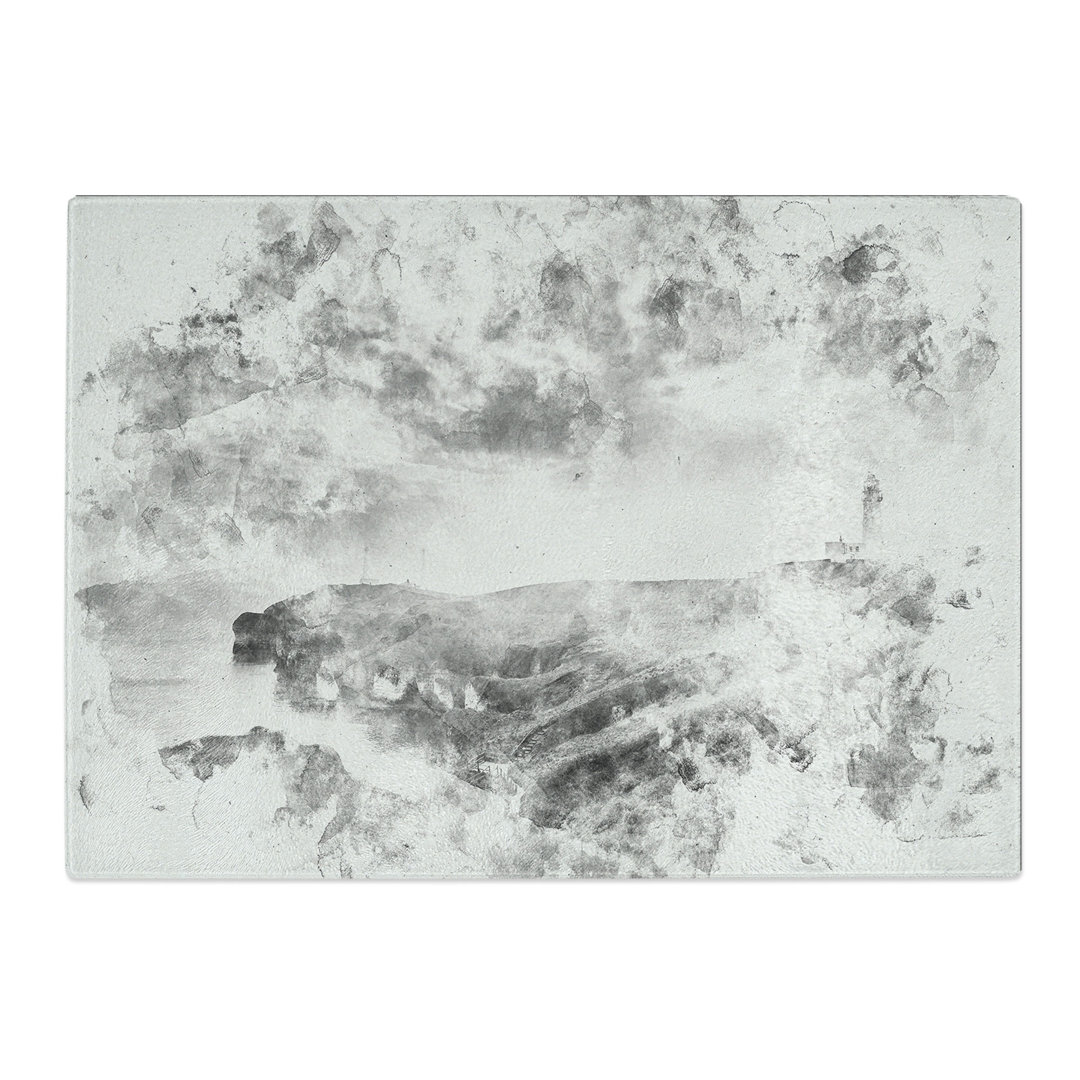 Tempered Glass Moody Lighthouse & Seascape Chopping Board