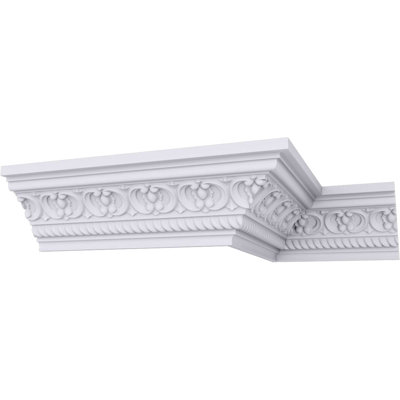 3 1/4"H x 3 1/8"P x 4 5/8"F x 94 1/2"L, (1 7/8" Repeat) Pearl Crown Moulding