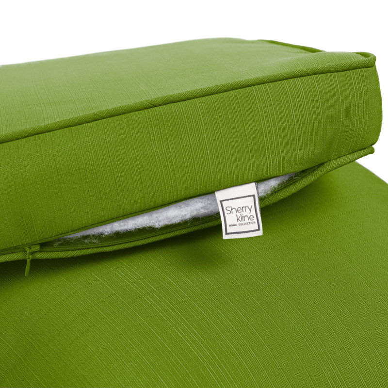 Gusseted And Corded Seat Cushion With Zipper, Filled With White Virgin Polyester Fiber., Kiwi
