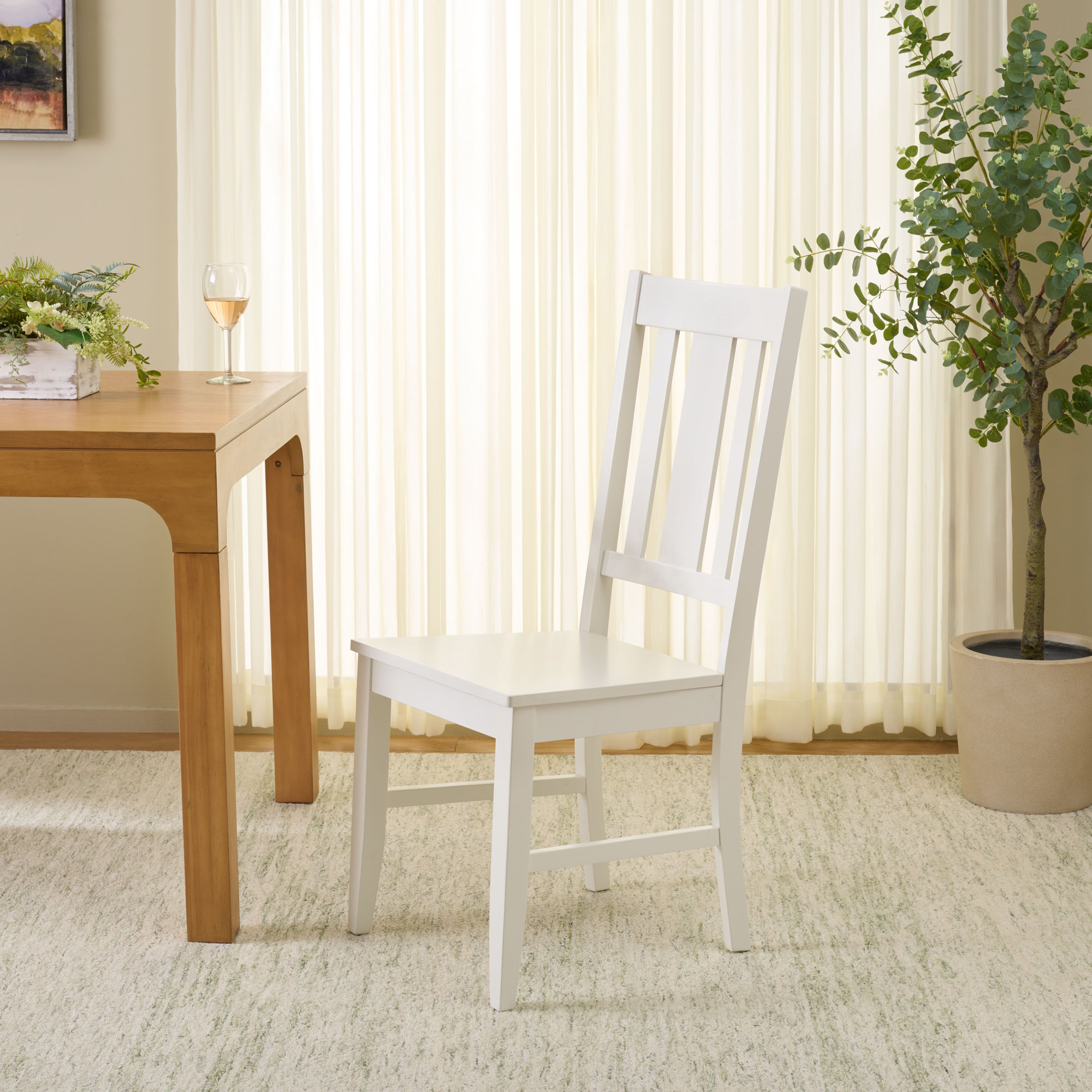 Sam Slat Back Side Chair, White