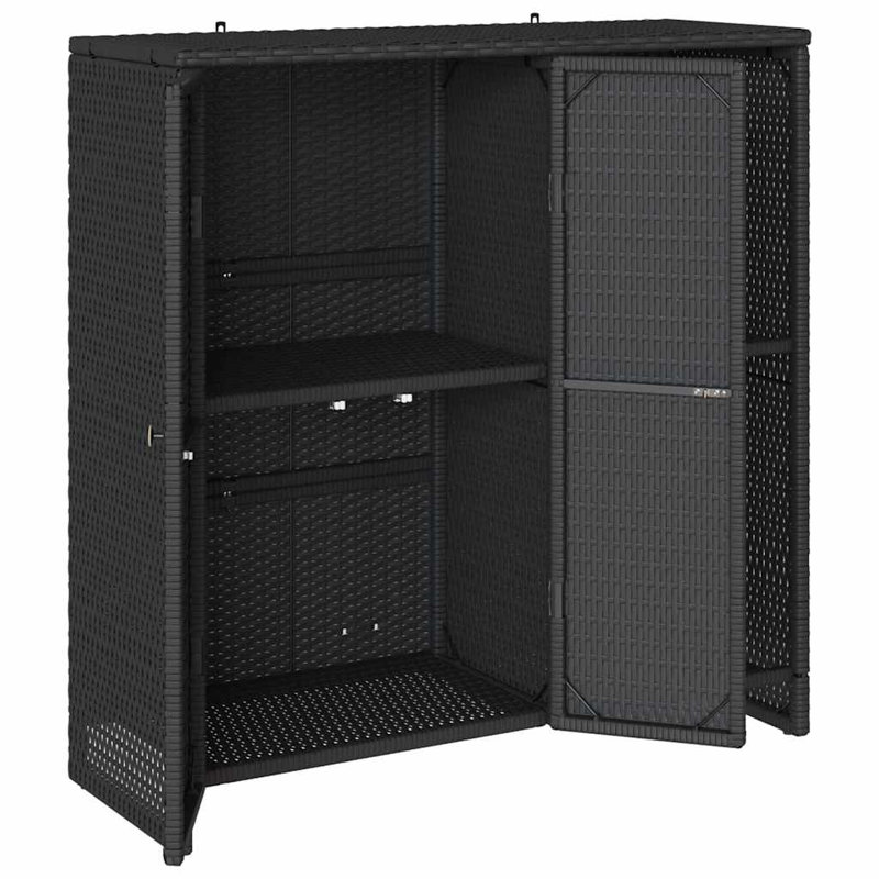 Rattan Accent Cabinet, Black
