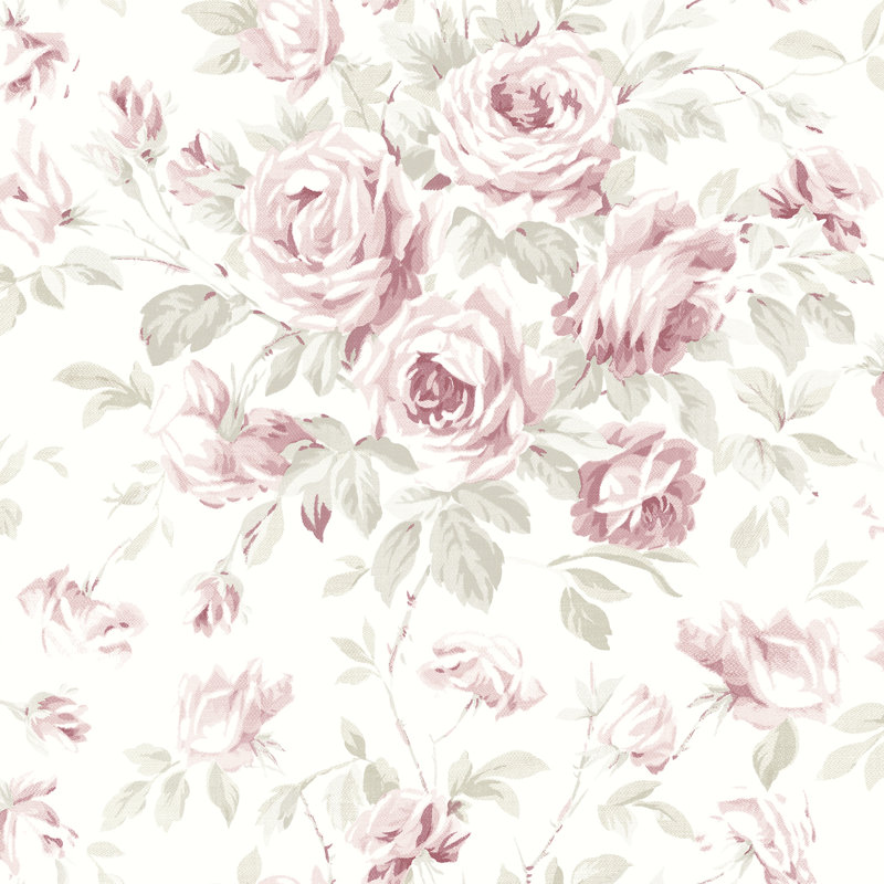 Rouleau de papier peint L 33 pi x l 20,5 po Ferd, Rose