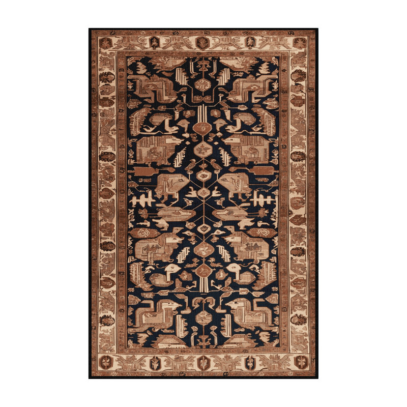 Tapis brun lavable à la machine, Rectangle de 5 pi x 8 pi