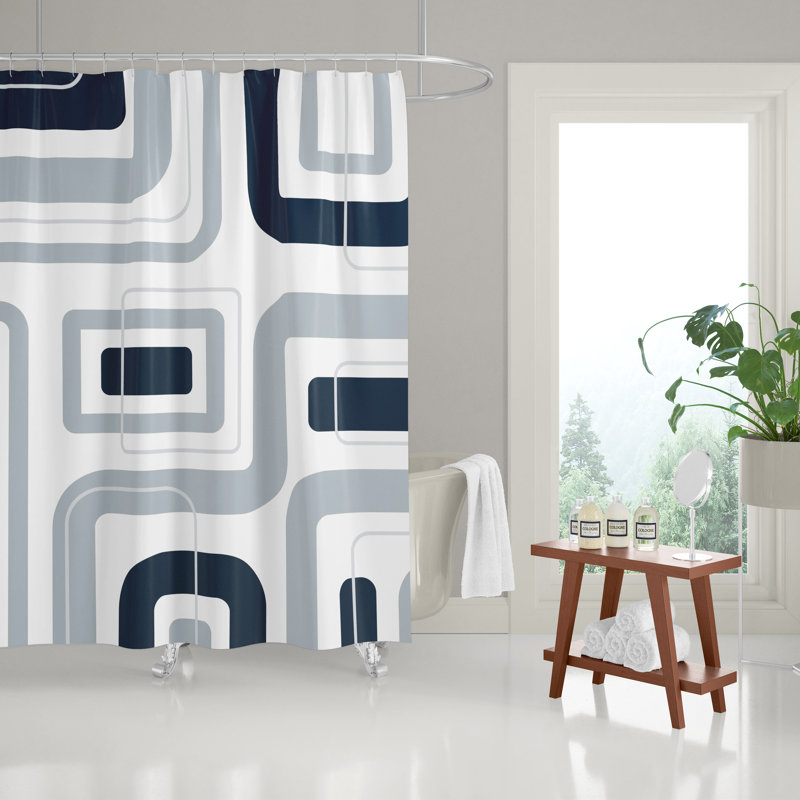 Rideau de douche Ingo Mid-Century, gris