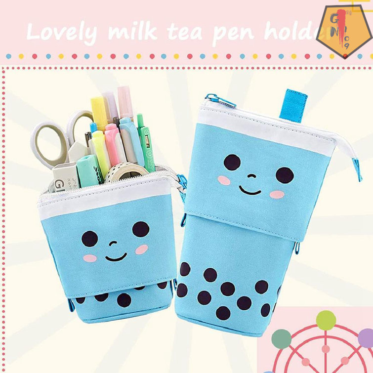 Cute Boba Pencil Case, Pen Makeup Pouch Box Bag Organizer Holder