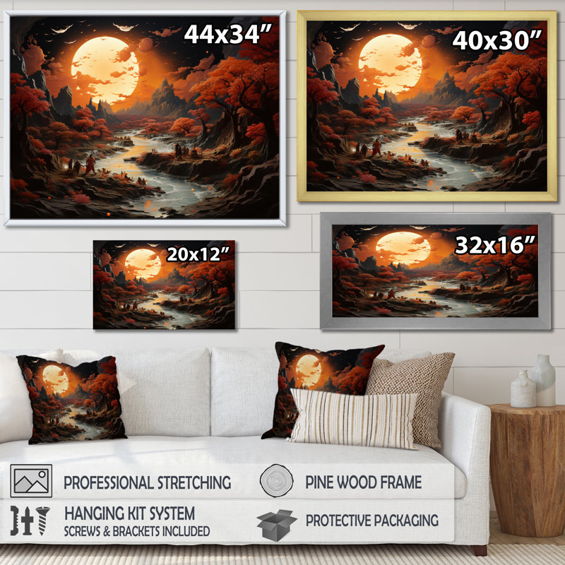 Hinduisim Dharmas Journey The I - Spiritual Canvas Prints, Cadre photo argenté, H 16 po x l 32 po x P 1 po