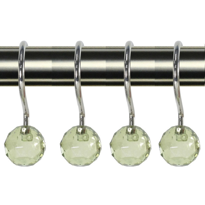 Crochets de rideau de douche cristal ball, Vert