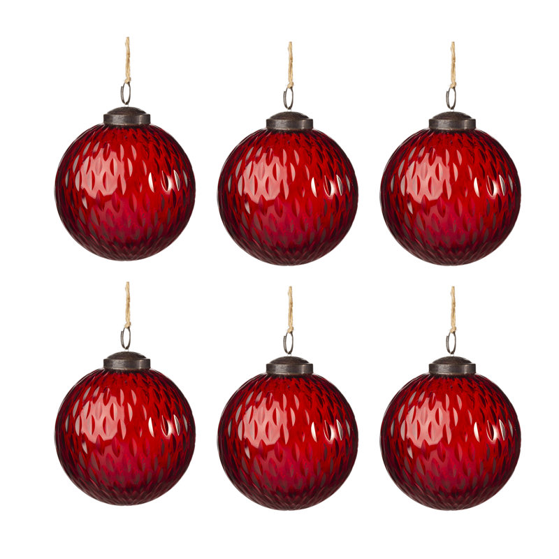 4'' Geometric Glass Annual Ornament Ball Ornament