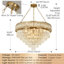 Lustre en cristal réglable 15 lumières, finition cuivre - 3 couleurs interchangeables, hauteur 22,8 po - 59,2 po, prêt pour plafond incliné-1315308205-1315308207-1315942157